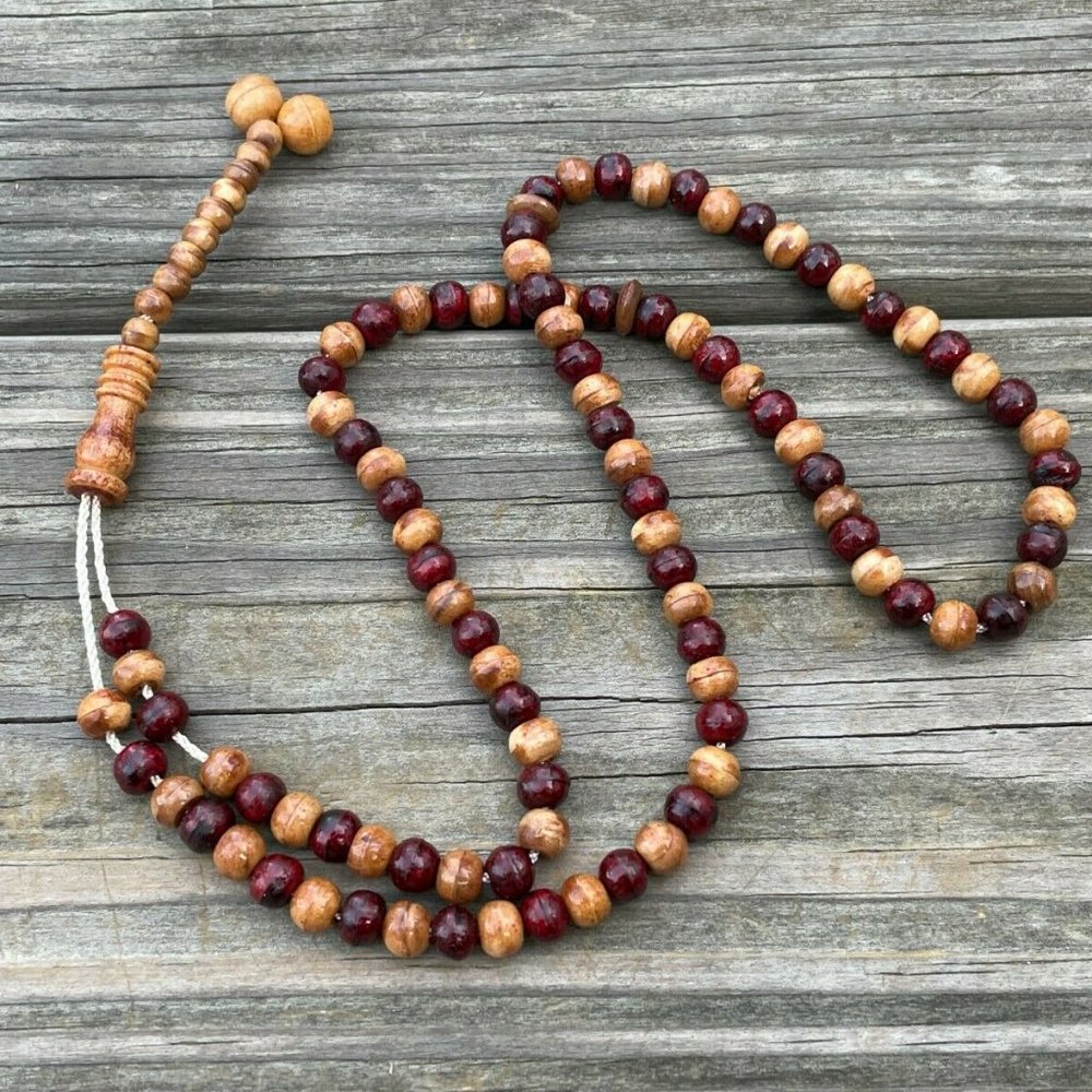 Lot of 3 Tasbeeh Prayer Beads Real Wood Handmade Religious Muslim Pray Beads - Picture 6 of 12
